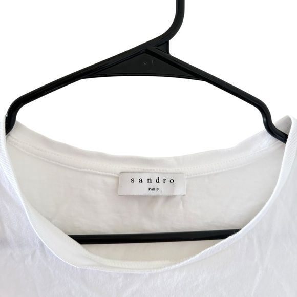 Sandro Paris White Lace Trim Womens Blouse - Picture 5 of 9